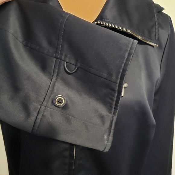 Dennis Basso Womens Hooded Jacket Black Full Zip Size Small Santiny - Picture 5 of 11